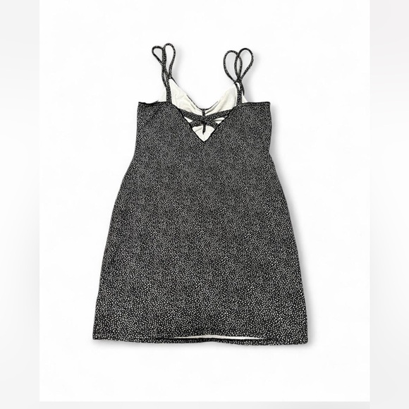 Kimchi Blue Black and White Micro Dot Bodycon Mini Dress - Picture 4 of 4